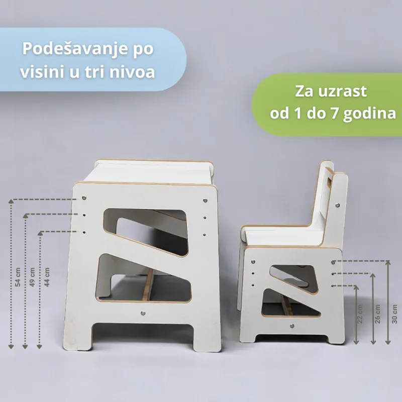 Rastući Montesori sto i stolica 
