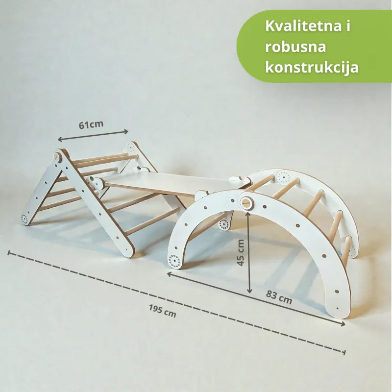 Pikler trougao + ljuljaska + rampa